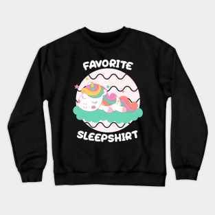 Cute Little Unicorn Sleeping Nap Favorite Sleep time Pajama Crewneck Sweatshirt